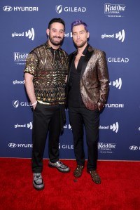 Michael Turchin and Lance Bass at the 34th GLAAD Media Awards held at The Beverly Hilton Hotel on March 30, 2023 in Beverly Hills, California. (Photo by Mark Von Holden/Variety via Getty Images)